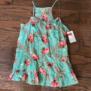 Mossimo Supply Womens Green Jade Floral Racerback Babydoll Tank Top Size XXL NWT